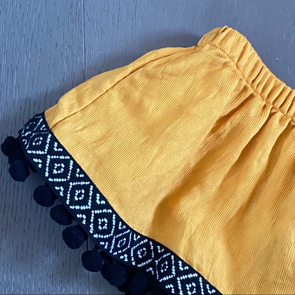 THML Mustard OTS Ruffle Pom Top - Picture 2 of 7